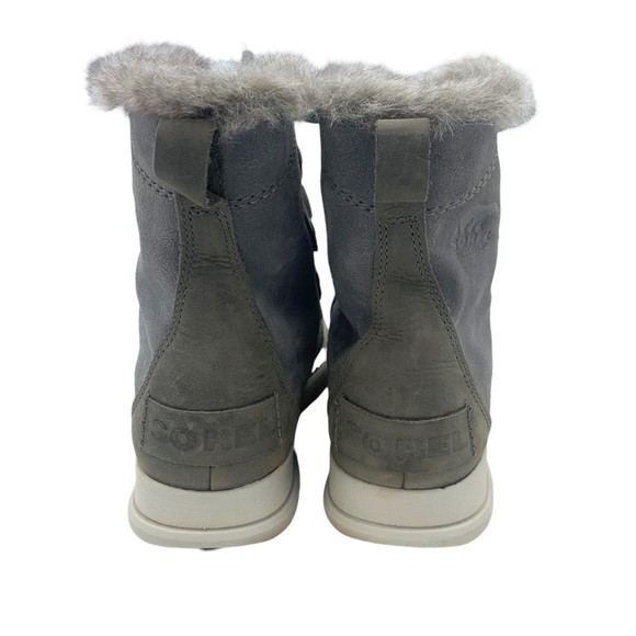 Sorel NL3039-052 Gray Suede Faux Fur Lined Boots Size 6 Lace Up Snow Winter - Picture 11 of 12